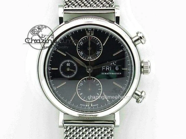 MIROTIME 0510 Attractive Portofino 37mm SS V7F 1:1 Best Edition Gray Dial Diamonds Bezel on Gray Leather Strap A 7091